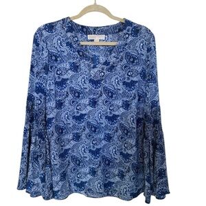 Michael Kors Blue Paisley Blouse